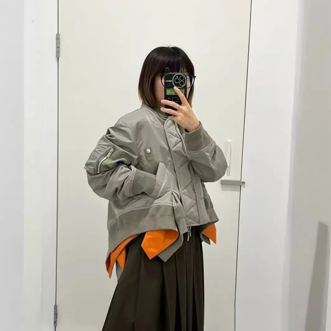 Женская плиссированная куртка Повседневная флисовая с соединением 2024