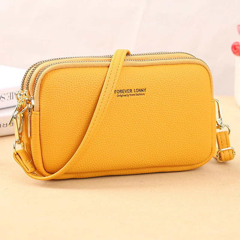 Elegant Litchi Leather Messenger Bag Simple Women Handbag Shoulder Bag Luxury Brand Designer Flap Female Small Crossbody Purse