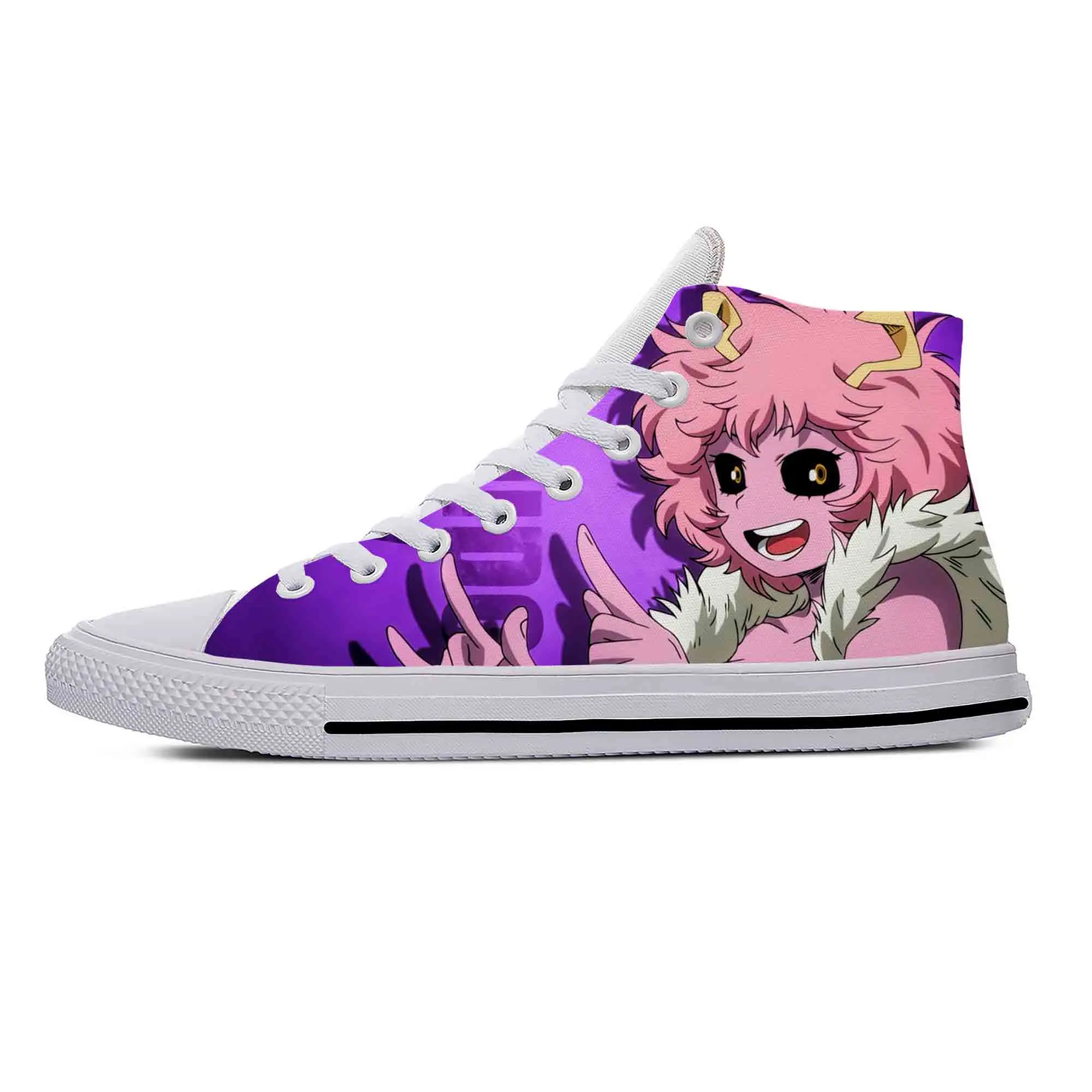 

Anime Cartoon Manga My Hero Academia Ashido Mina Casual Cloth Shoes High Top Lightweight Breathable 3D Print Men Women Sneakers