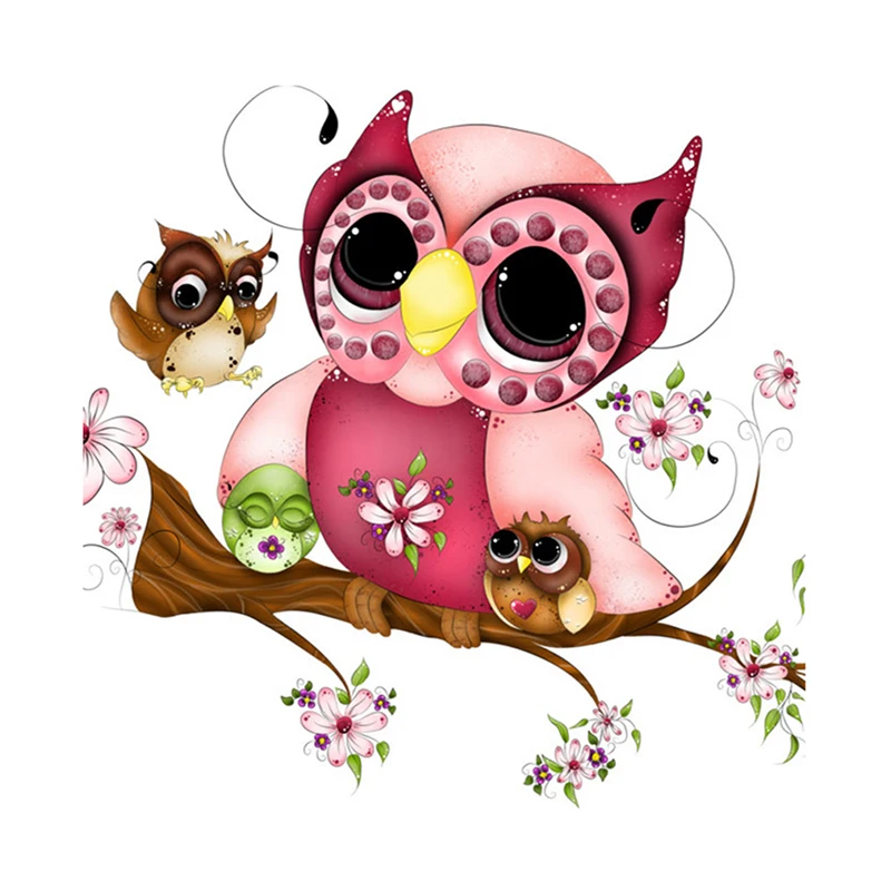 

5D DIY Diamond embroidery cartoon owl family diamond painting Cross Stitch full square Rhinestone mosaic decoration