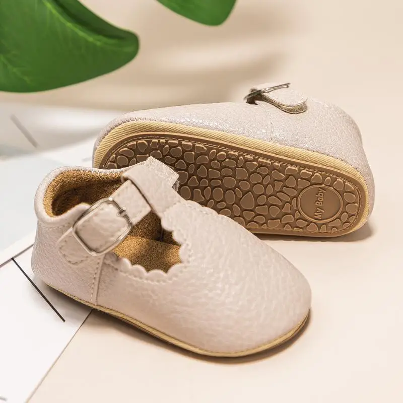 

Rubber Sole Anti-slip First Walkers Newborn Baby Shoes Stripe Leather Boy Girl Shoes Toddler Infant Moccasins Cute Baby Shoes