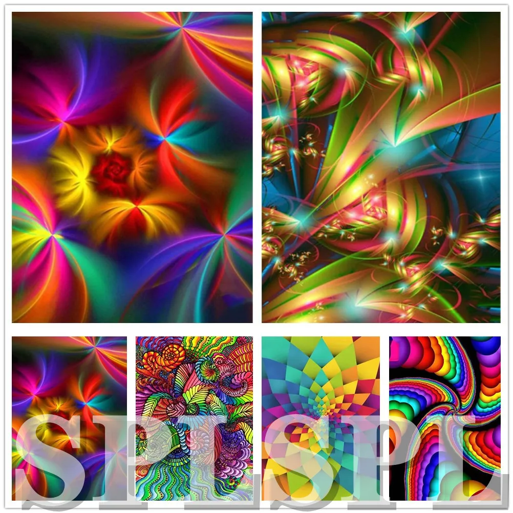 

5D Diy Diamond Embroidery Mandala Colorful Kaleidoscope Mosaic Rhinestones Diamond Painting Flower Cross Stitch Home Decoration