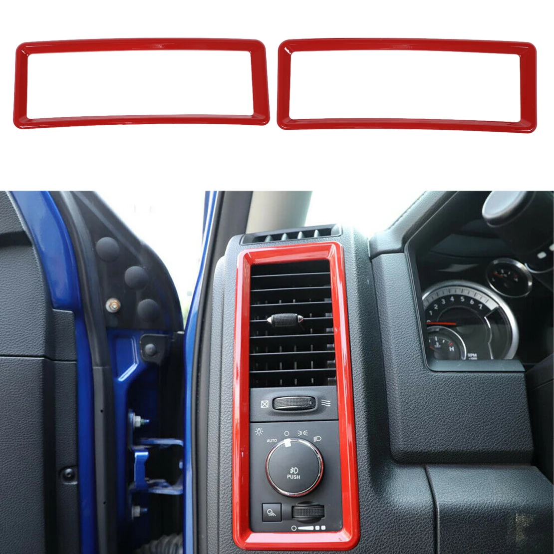 

Центральная консоль 2 шт., Боковая Крышка вентиляционного отверстия, отделочная рамка, красная, подходит для Dodge Ram 2010 2011 2012 2013 2014 2015 2016 2017