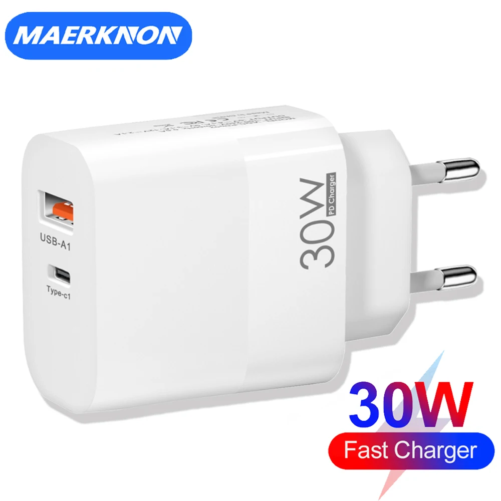 

PD 30W USB Charger Phone Charger Type C Charger Fast Charging QC3.0 For iPhone 14 13 Pro Xiaomi Huawei Samsung Poco Wall Adapter