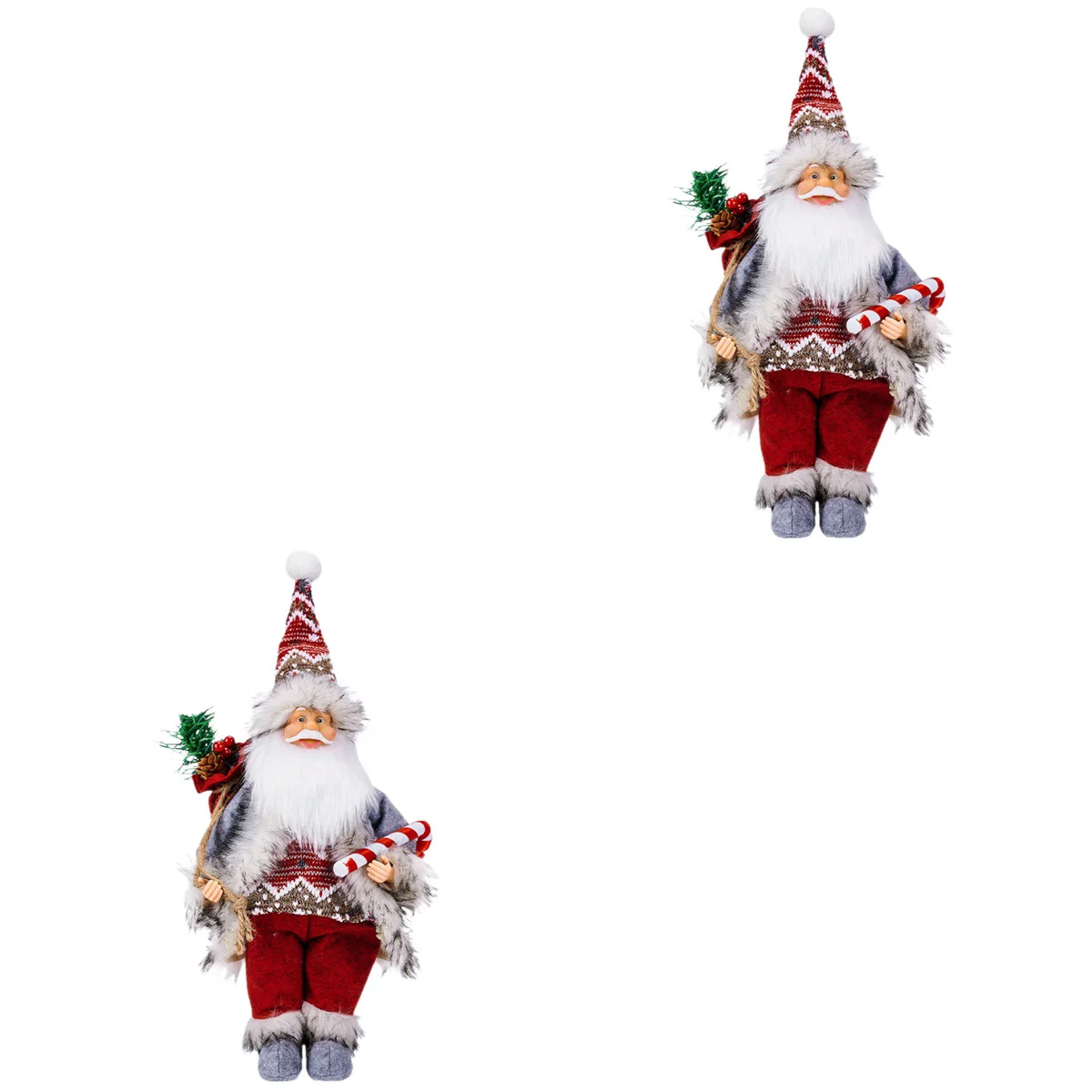 

2pcs Xmas Xmas Standing Santa Claus Desktop Adornment with Lamp Xmas Decoration