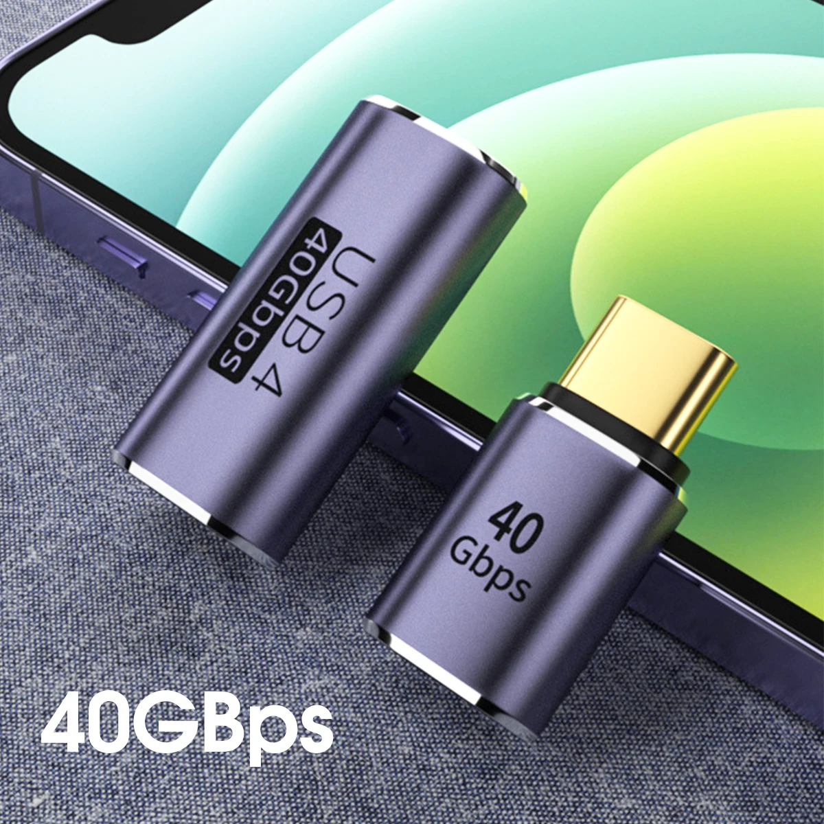 

Usb C к Type C 40 Гбит/с 100 Вт конвертер для быстрой зарядки Usb 4,0 Thunderbolt3 адаптер 8K @ 60 Гц 100 Вт 5A Usb Type C адаптер для передачи данных