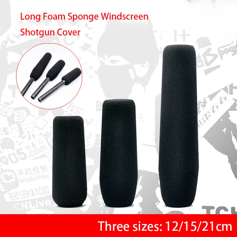 

Length 21 15 12cm High-density Thicken EP Sponge Cover Suitable for Inner Diameter 20~22cm Long Interview Microphone Camera Mic