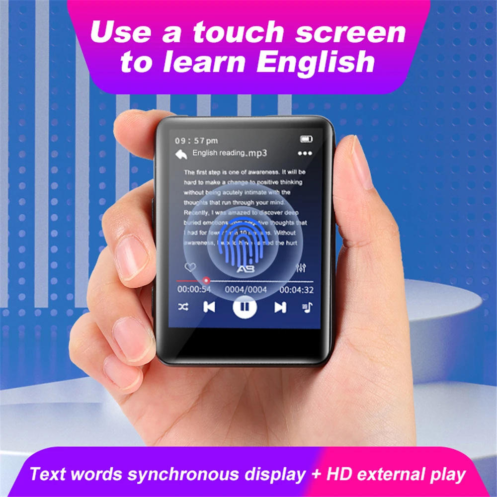 

2,5 дюймовый MP3 MP4 Walkman Студенческая Мини версия bluetooth 5,0 Портативный 4 Гб Built-in динамик музыкальный плеер FM радио Запись электронная книга