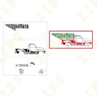new layered christmas tree truck slimline diy drawing template painting scrapbooking paper card embossing album decorative craft
