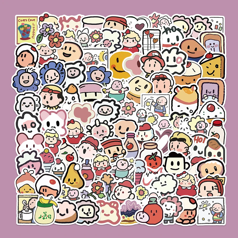 

50/100PCS ute Korean Bear Girl Department Ins Cartoon Characters Handbook Stickers Stationery Luggage Notes Stickers