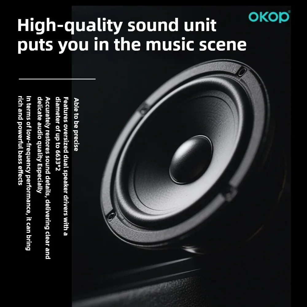 Фото OKOP Bluetooth-динамик, портативный уличный динамик, атмосферный дыхательный светильник, сверхдлительный срок службы батареи, динамик для вечеринки, кемпинга, TF USB №4