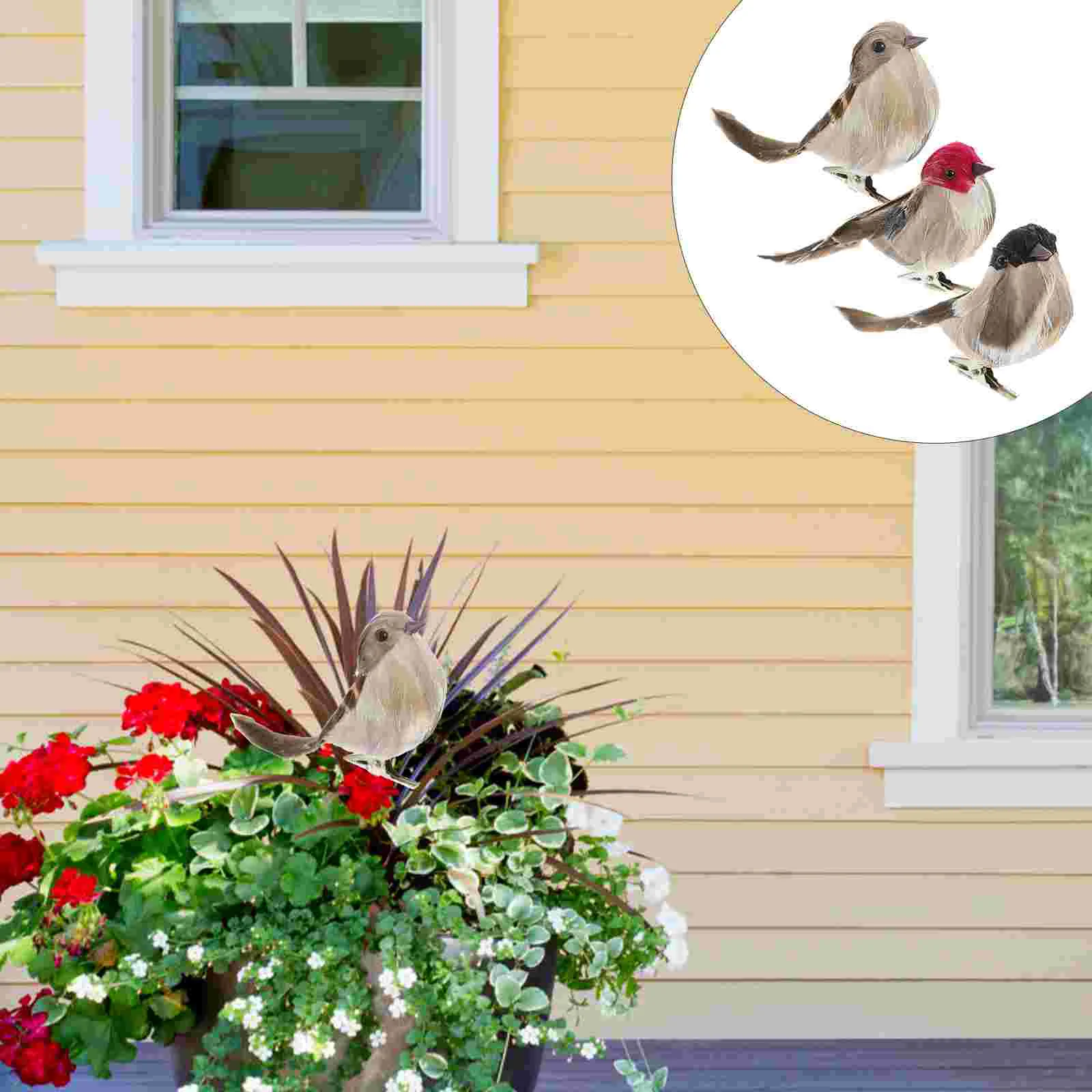 

Artificial Sparrow Bird Adornment Fake Birds Garden Decoration Outdoor Wedding Crafts Props Ornament