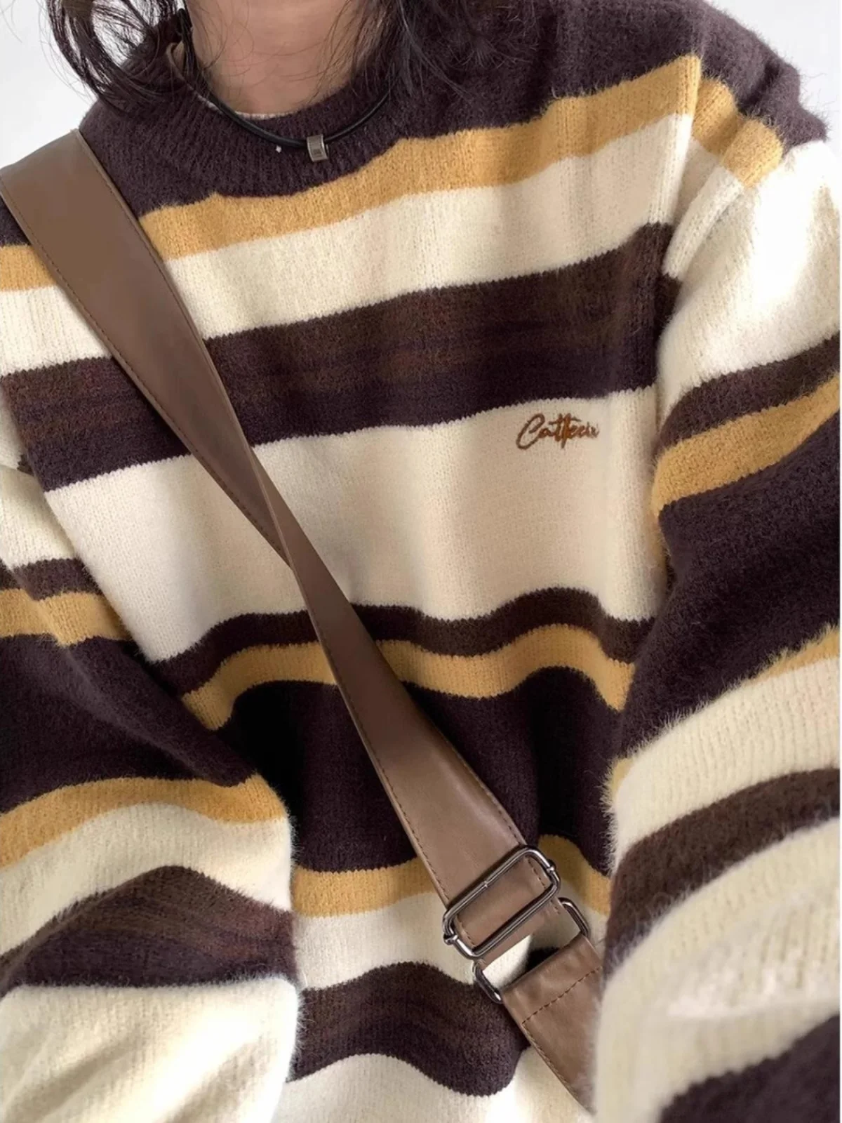 Японский модный полосатый свитер в стиле ретро мужской осенне-зимний брендовый