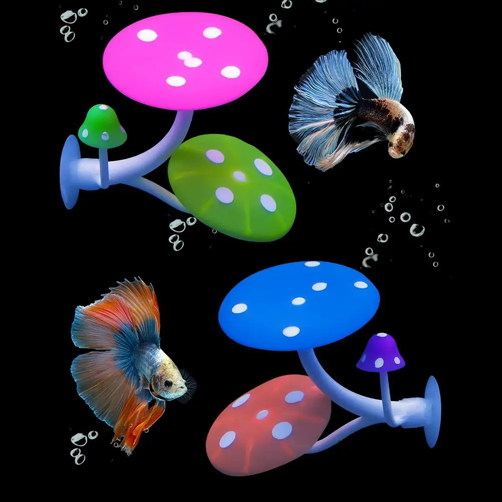 

NEW Double-layer Mushroom Ornament Fish Breeding Playing Pad Colorful Lifelike Rest Bed Aquarium Fish Tank Supplies