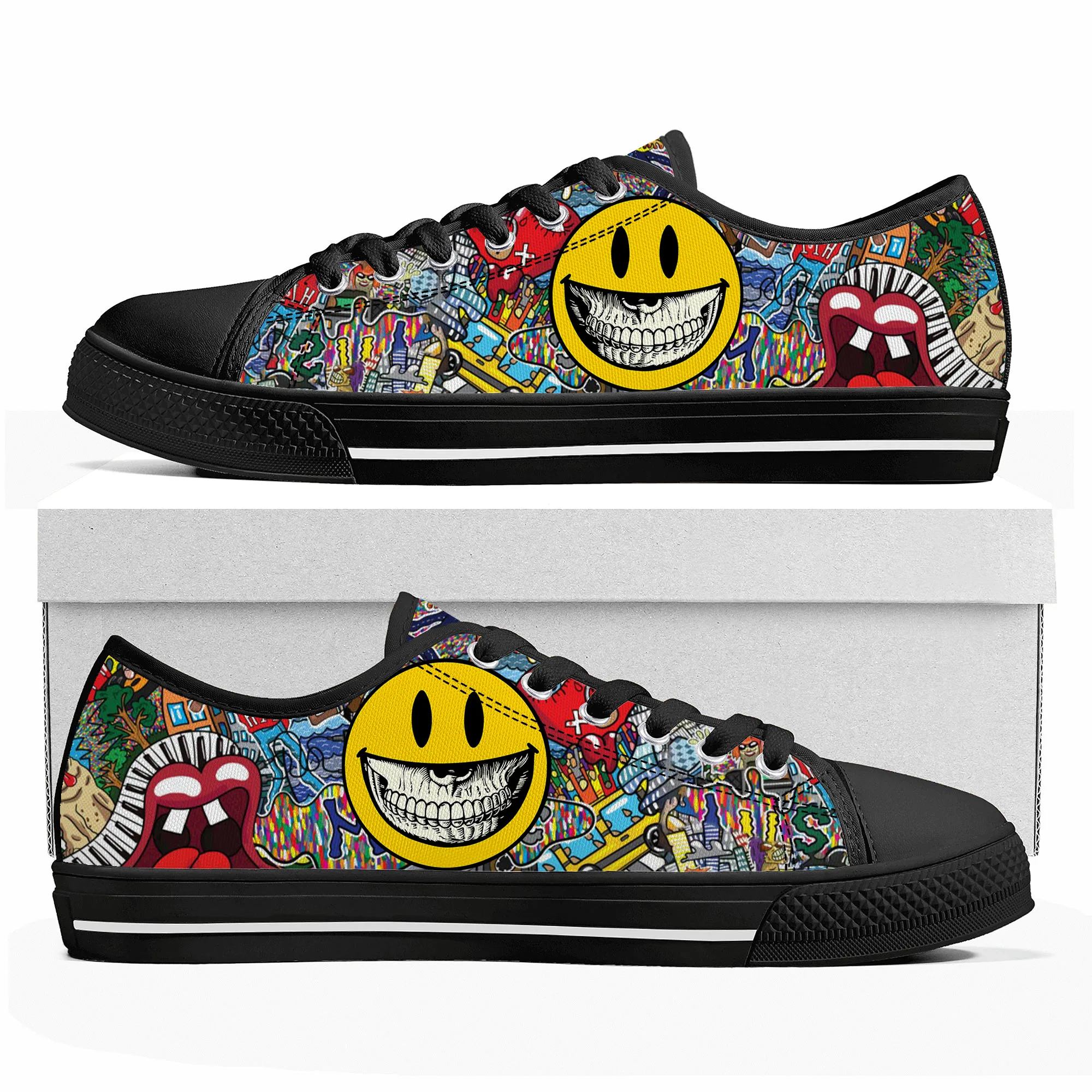 

street art graffiti Low Top Sneakers Mens Womens Teenager Canvas High Quality Sneaker Casual Custom Made Shoes Customize Shoe