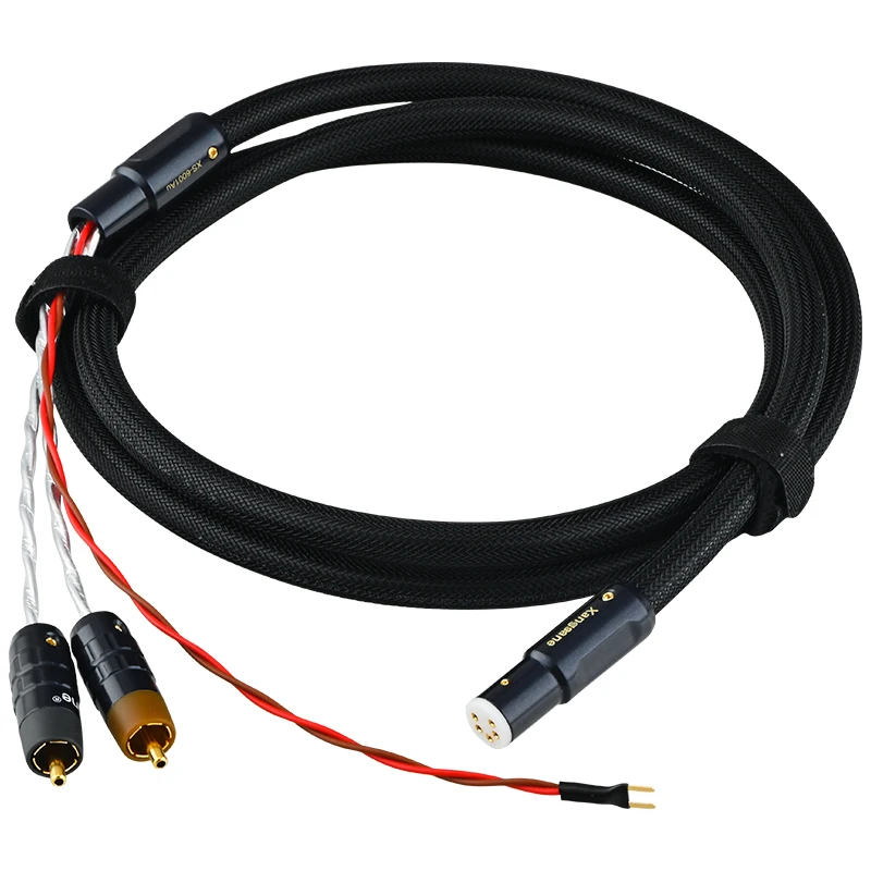 Audiophile Pure Silver 5 Pin XLR Female to RCA Cable for LP Vinyl Record Phonograph Tonearm HiFi Audio Line