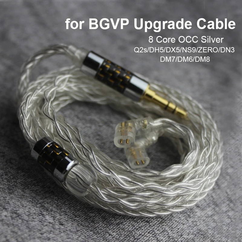 Обновленный кабель для BGVP с микрофоном Q2s DH5 DX5 NS9 ZERO DN3 7 наушники OCC посеребренным