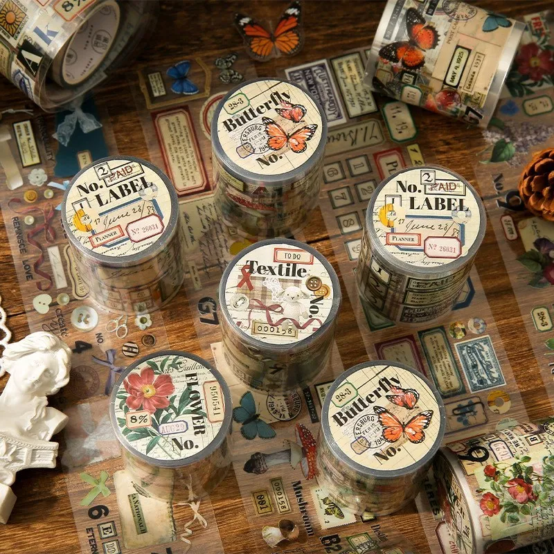 

Natural Plants PET Vintage Masking Tape Decor Colorful Tapes for DIY Craft Planners Scrapbooking