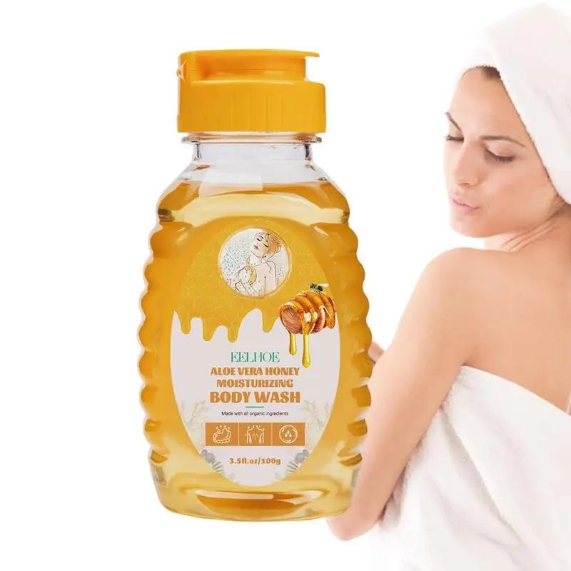 

Aloe Honey Body Wash 3.5fl Oz Organic Moisturizing Shower Gel Honey Shower Bath Cream Hydrating Body Cleanser For Moisturization