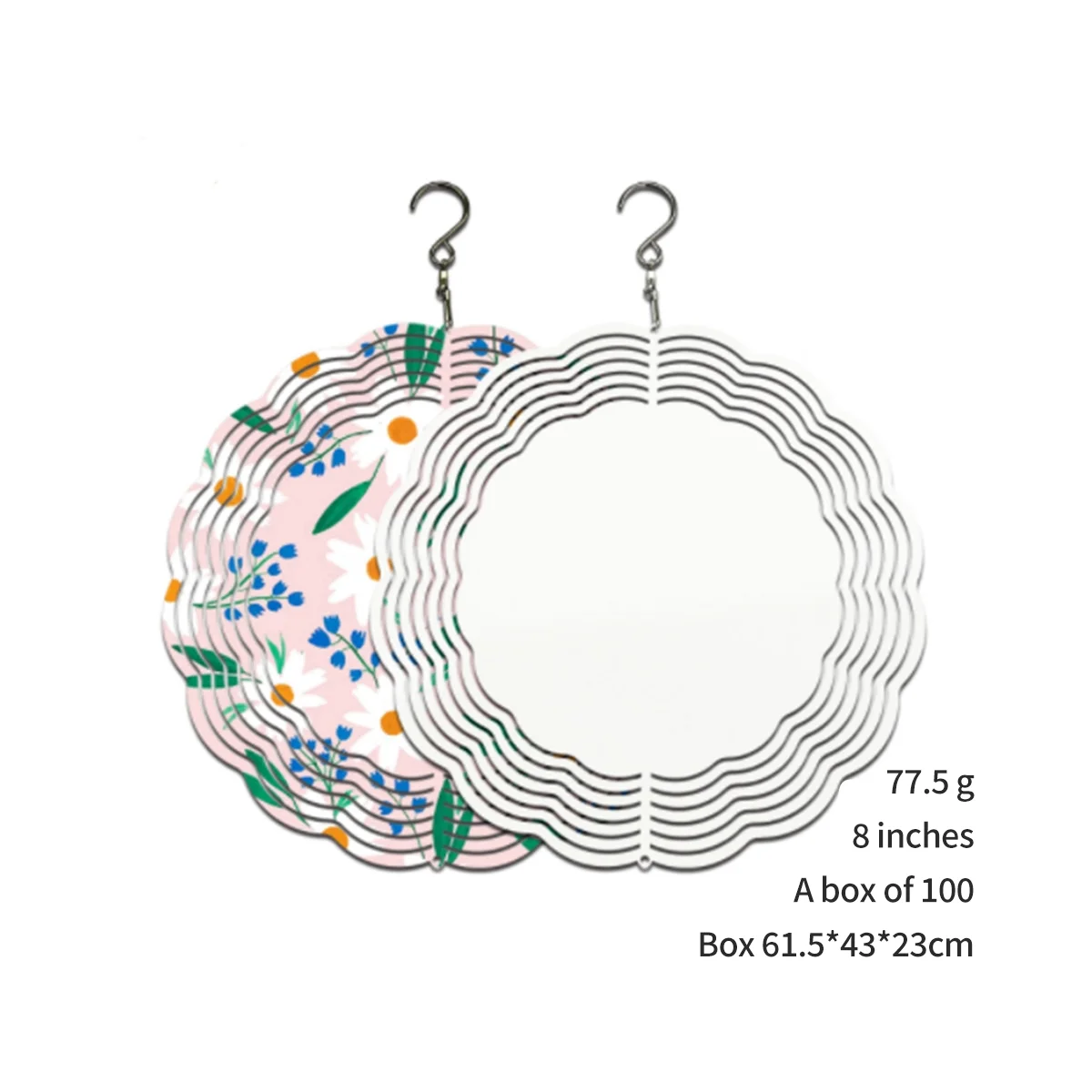 

6Pack 8 Inch Sublimation Wind Spinner Blanks 3D Wind Spinners Hanging Wind Spinners for Indoor Outdoor Garden Decoration