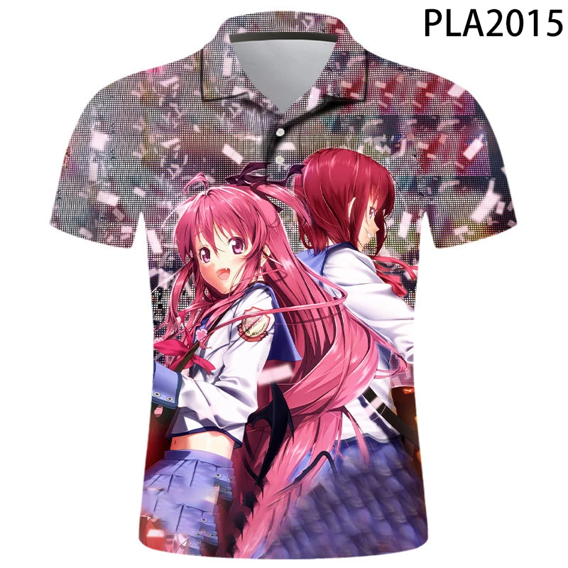

2020 Summer Polo Homme Angel Beats 3D Printed Polo Shirt Men Fashion Streetwear Casual Ropa De Hombre Harajuku Short Sleeve Ropa