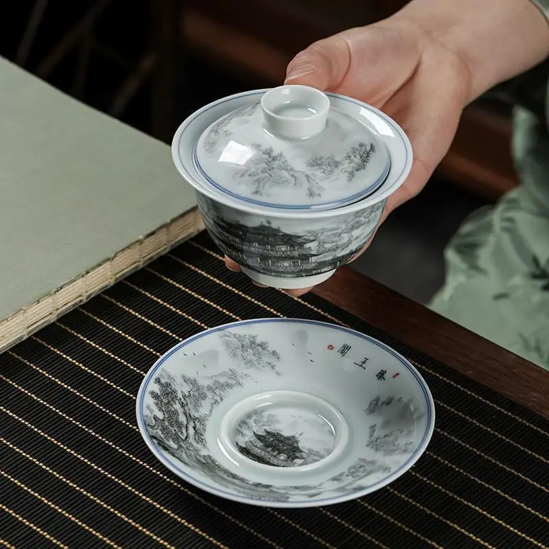 Четыре знаменитых здания одиночная антикварная керамика чайная чашка цвет