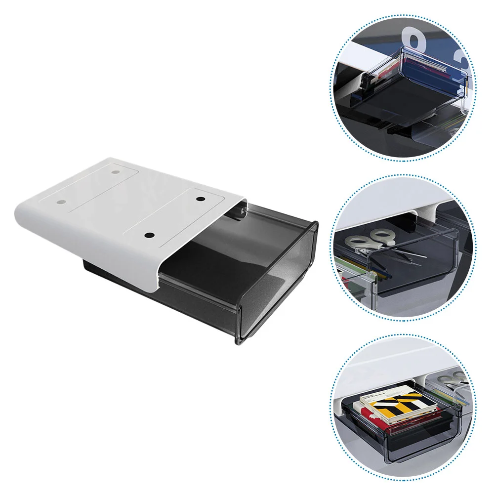 

Drawer Desk Tray Storage Organizer Table Adhesive Out Desktop Drawers Self Secret Stick Hanging Slide Stationery Student Holder