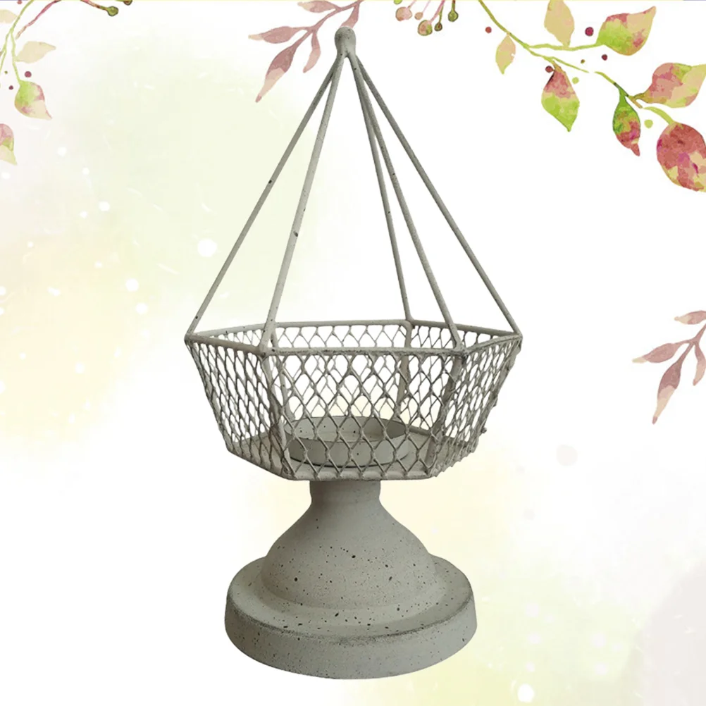 

1PC Holder Countryside Style Vintage Decorative Tealight Stand Candlestick (Grey)