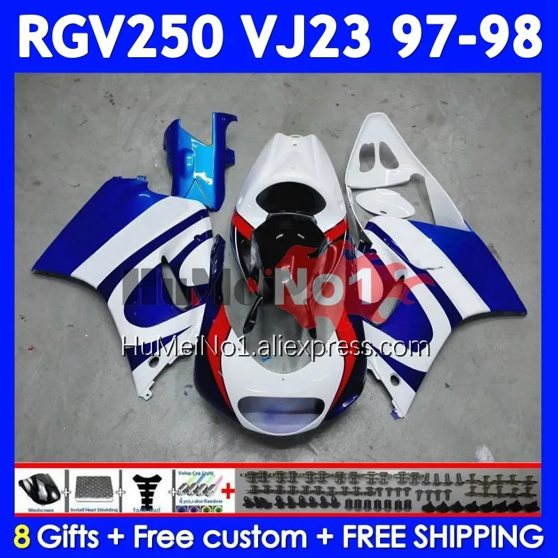 Заводской комплект синего кузова для SUZUKI RGVT250 SAPC RGV 250 VJ23 97-98 110 No 9 RGV-250 VJ 23 RGVT-250 RGV250 97