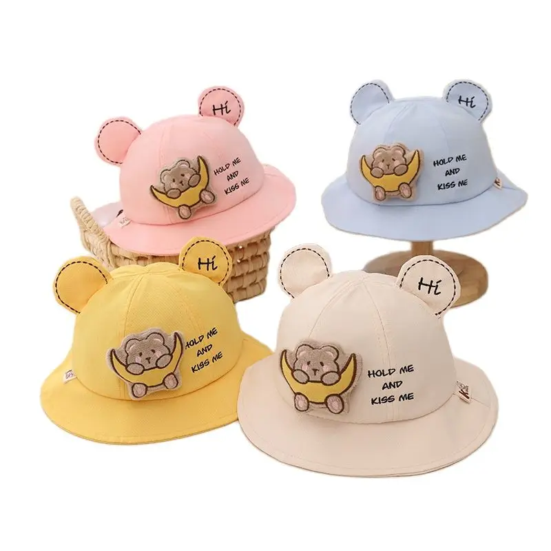 

Детская шляпа-ведро на весну и осень для детей от 1 до 2 лет, модная уличная шляпа от солнца для мальчиков и девочек, хлопковая шляпа с милым уз...