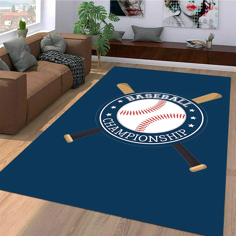 

Baseball Championship Non-slip Game Room Decoration Sporty Wind Carpet for Living Room Rugs for Kids Bedroom Floor Mats for Home