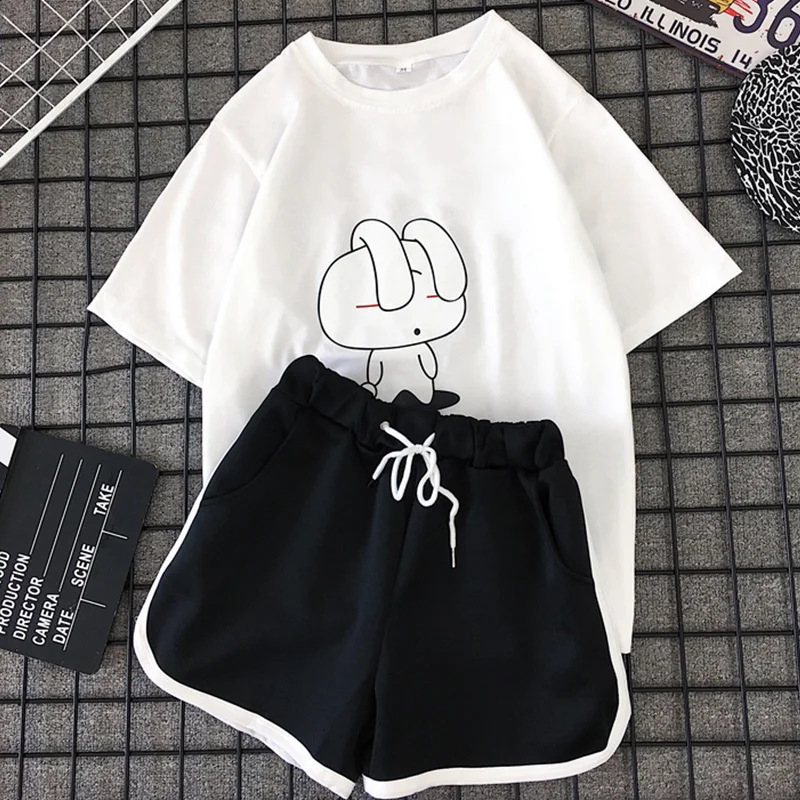 

Two-piece suit women's summer new short-sleeved T-shirt shorts casual sports suit women