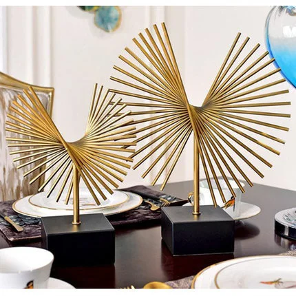 

European style living room decoration modern home model room wine cabinet porch TV cabinet handicraft metal decoration