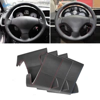 soft perforated leather cover for peugeot 206 2007 2009 207 for citroen c2 diy hand sewing leather car steering wheel cover trim