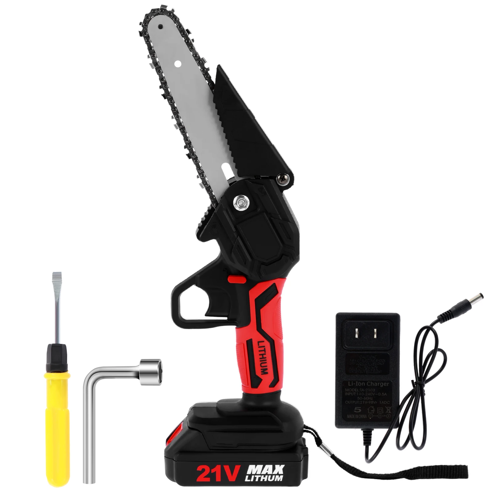 

Маленькая ручная цепная пила мини-бензопила 21 в 850 Вт 6 дюймов, многофункциональная литиевая Электрическая цепная пила с предохранительным переключателем