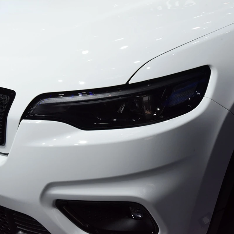 

Автомобильная фасветильник дневного света, прозрачная Дымчатая черная наклейка из ТПУ Для Jeep Cherokee KL 2019, аксессуары в подарок