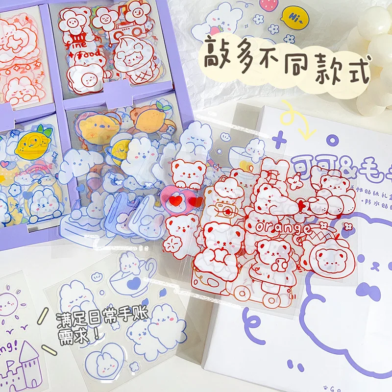 100 листов Набор наклеек Мультяшные детские наклейки прозрачные чашки украшение