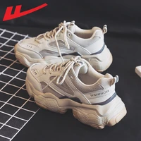 warrior dad sneakers shoes womens ins fashion autumn breathable fashionable thick sole versatile running shoes lace up