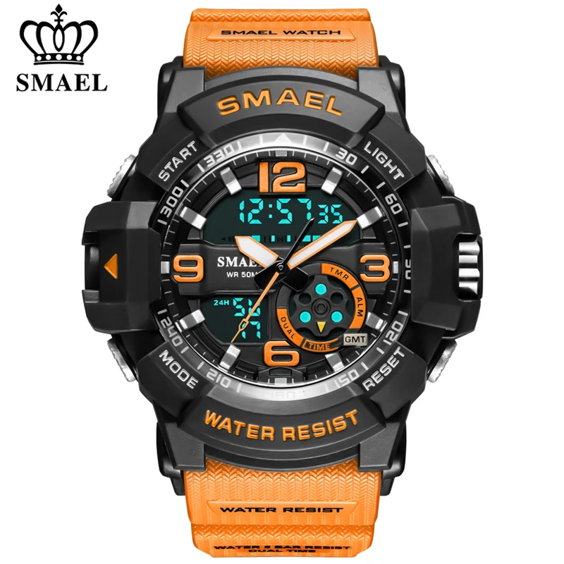 

SMAEL Brand New Men Military Watch Quartz Sport Waterproof Dual Display Wrist Watch Male Digital Analog Clock Relogio Masculino