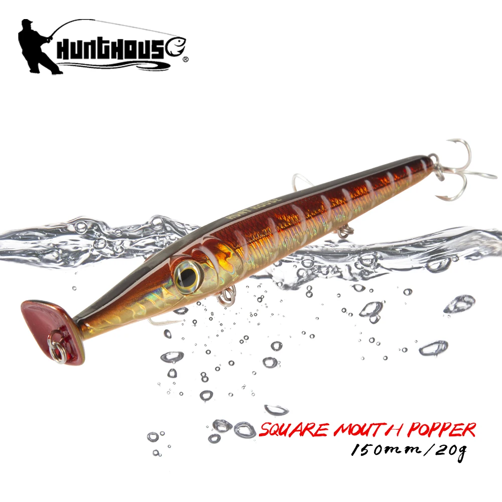 

Охотничья рыболовная приманка-Поппер, плавающая рыболовная приманка с длинным литой верхом, приманка для воды 150 мм, 20 г, используется для ры...