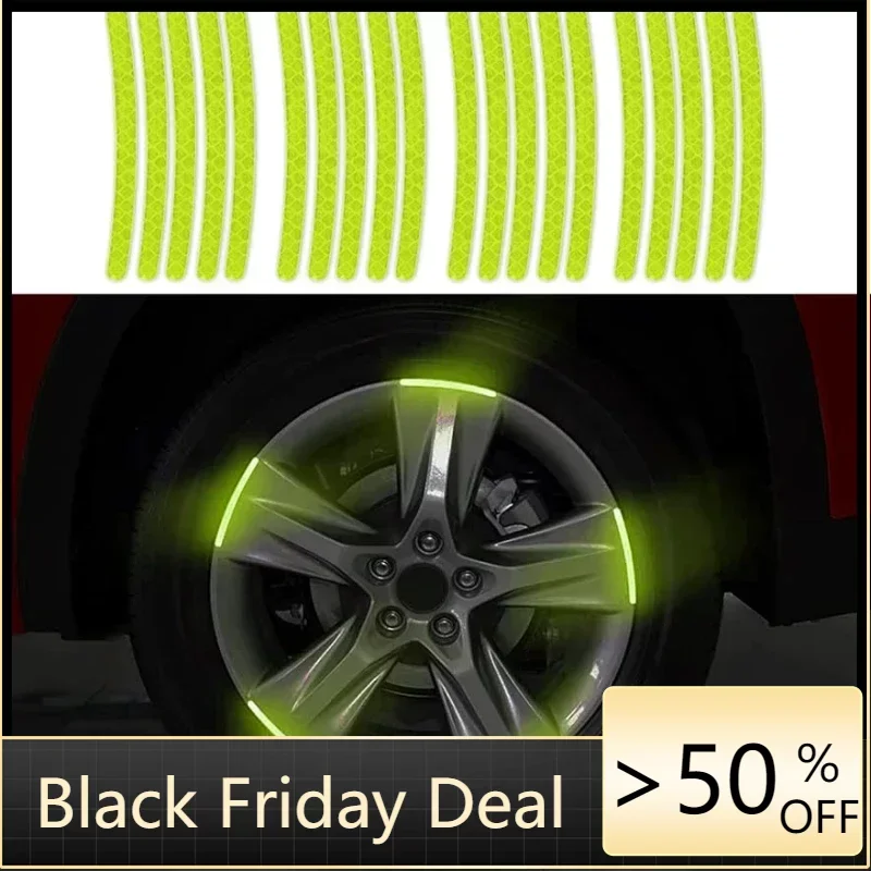 

20 шт., Светоотражающая наклейка на ступицу колеса автомобиля, Светоотражающая наклейка на колесо, Декоративная полоса для автомобилей, мотоциклов