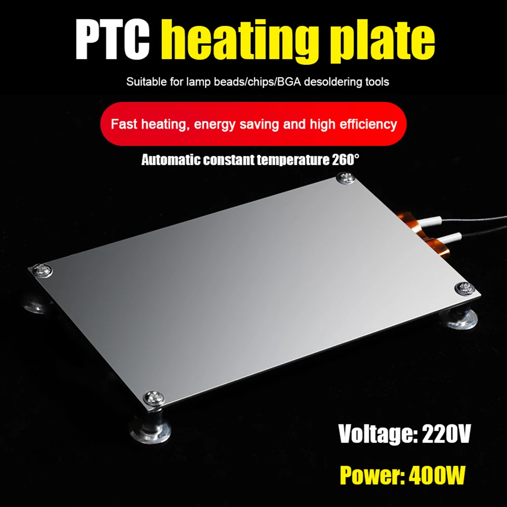 

Aluminum PTC Heating Plate LED Bead Remover PTC Fever Plate Preheating Chip Tool