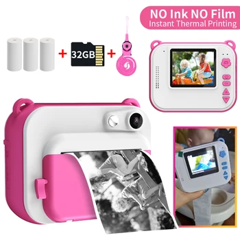 Children Instant Print Camera With Thermal Printing Paper Instant Print Camera for Kids 1080P Video Photo Camera Christmas Toys 1