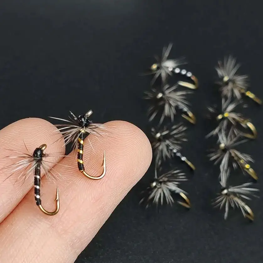 Фото 5/10 шт. с коробкой Griffith Midges Bait - размеры # 14 |   Нахлыстовая наживка для рыбалки |   Сухие мухи |   Ловля форели/Окунь №1