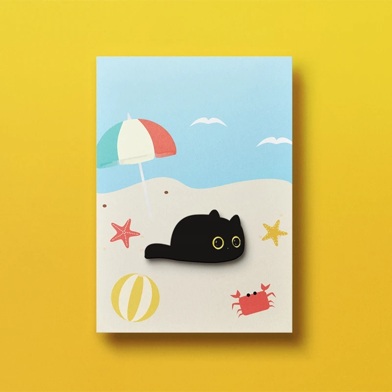 

Cute Black Cat Soft Enamel Pin Lapel Badge Brooches