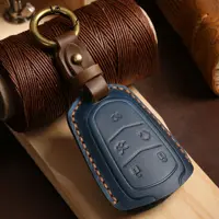 Luxury Leather Car Key Case Cover Fob Protector Keychain Accessories for Cadillac XT5 CT5 XT4 CT6 Keyring Holder Pouch Shell