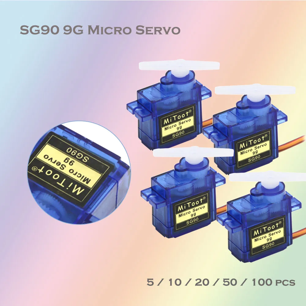 5 / 10 / 20 / 50 / 100 шт. SG90 9G микро сервопривод для робота 6-канального вертолета радиоуправляемого самолета управления мини-автомобилем