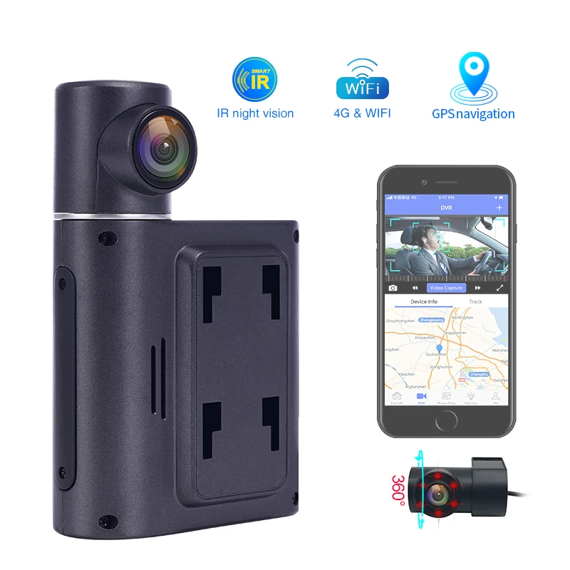 

Smart 4g car camera WIFI GPS AI 4g mini dash camera fit cmsv6 IR night vision 360 degree 4g video telematic for vehicle fleet