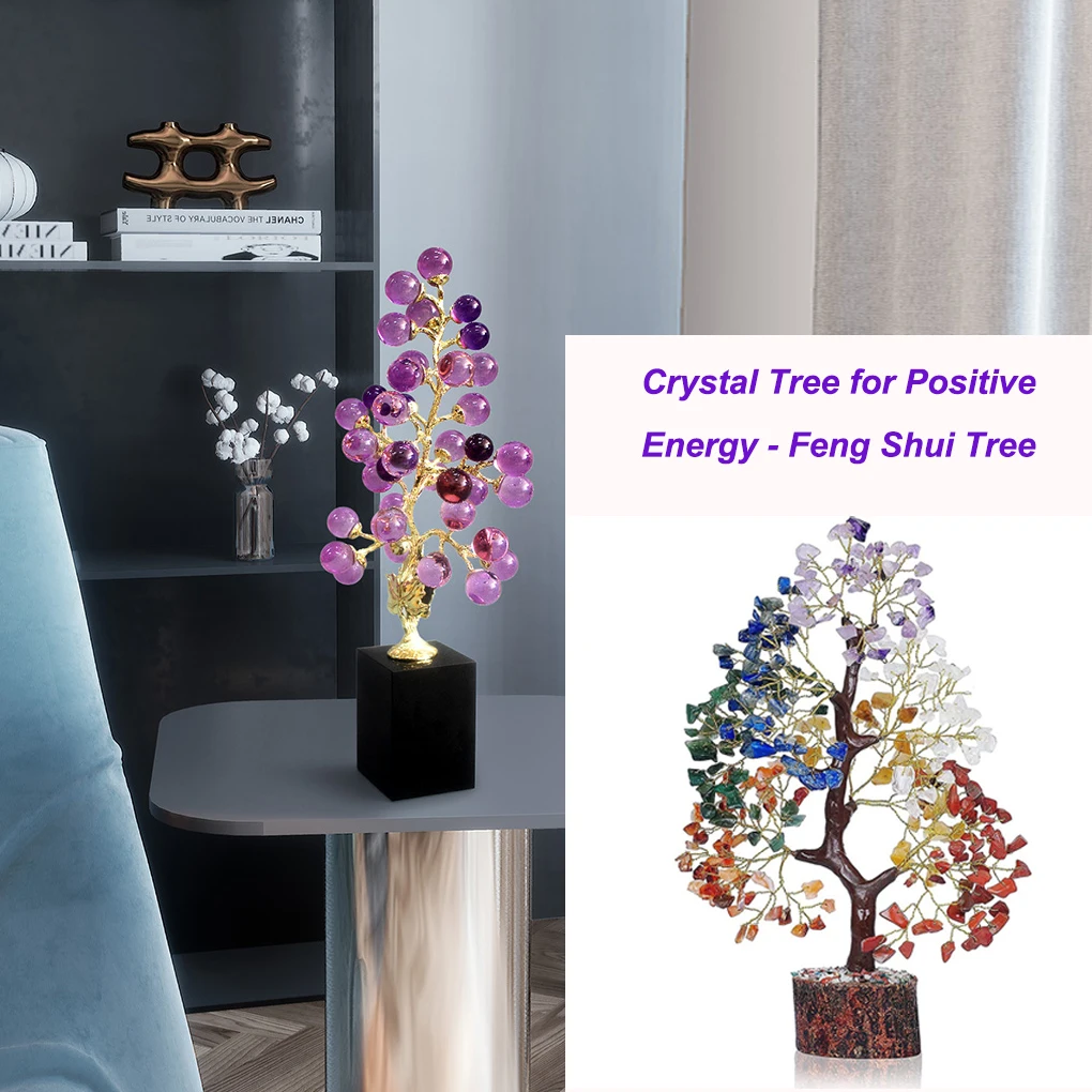 

Crystal Tree Decor Colorful Scene Layout Home Stone Craft Decoration