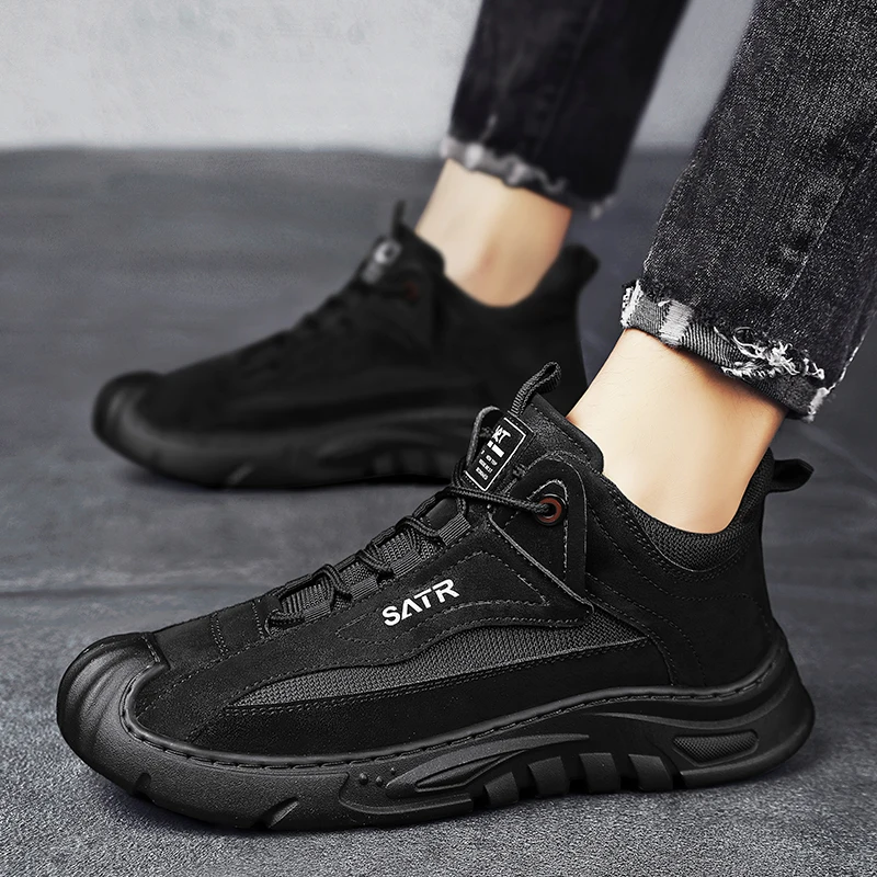 

Рабочая защитная обувь, Мужская Удобная рабочая обувь, модная Нескользящая повседневная спортивная обувь, Корейская версия, модная мужская...